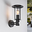 Udendørs væglampe i landlig stil med sensor - Lore - sort