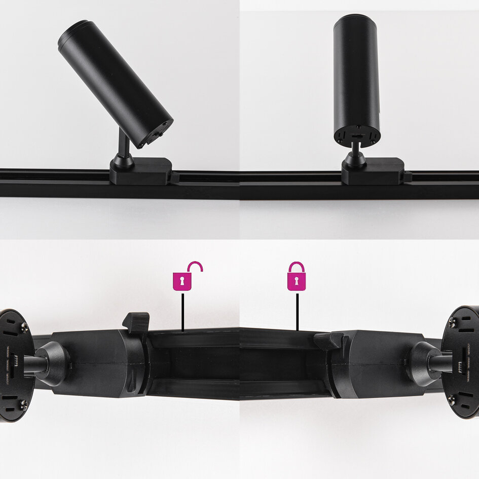 1-faset lysskinne - 3 meter med Jolie spots - loftsskinne