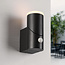 Rotérbar væglampe inkl. sensor, IP54, sort - Demy