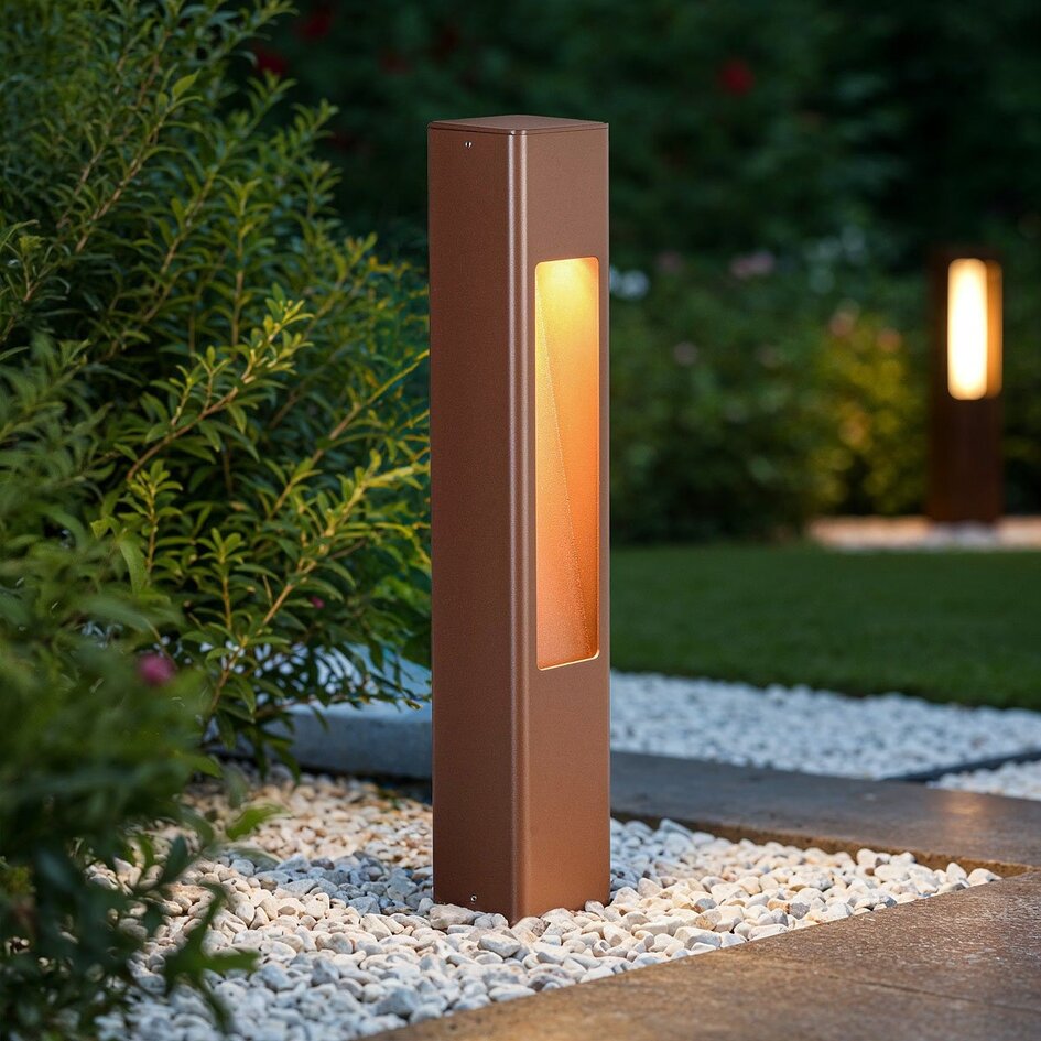 Stående udendørslampe Velia - rustbrun