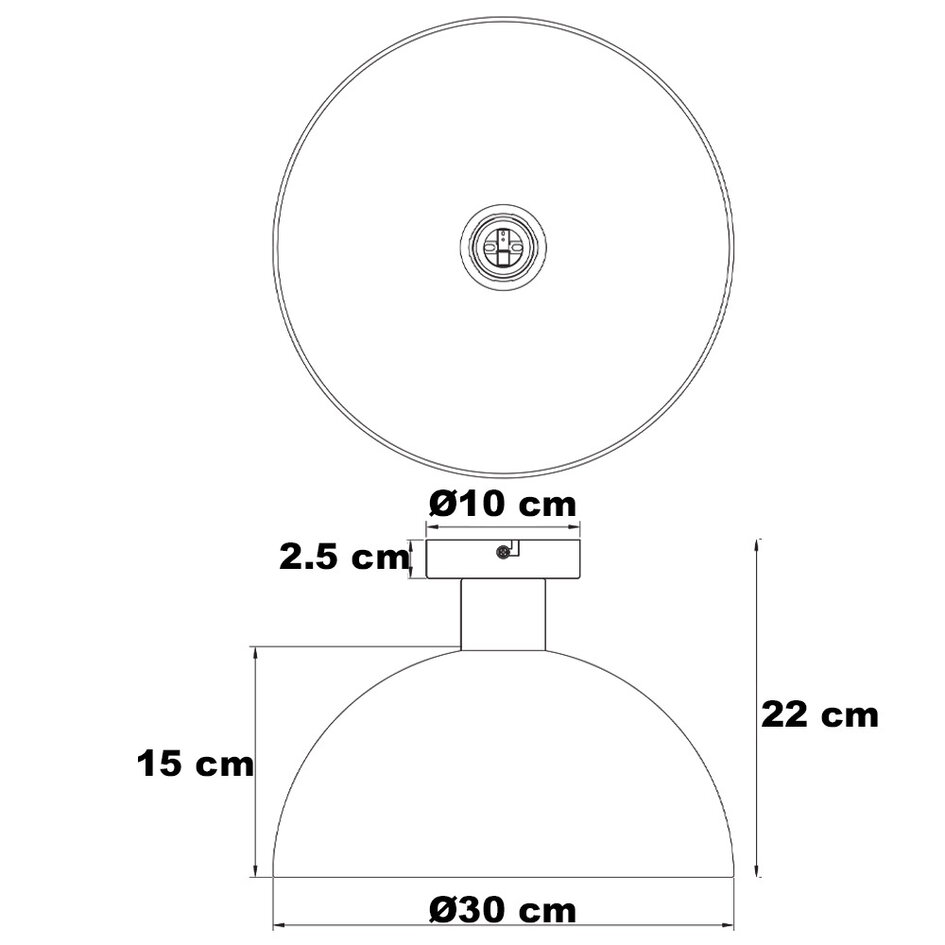 Plafond-lampe med glasskærm - Feija - sort og røggrå