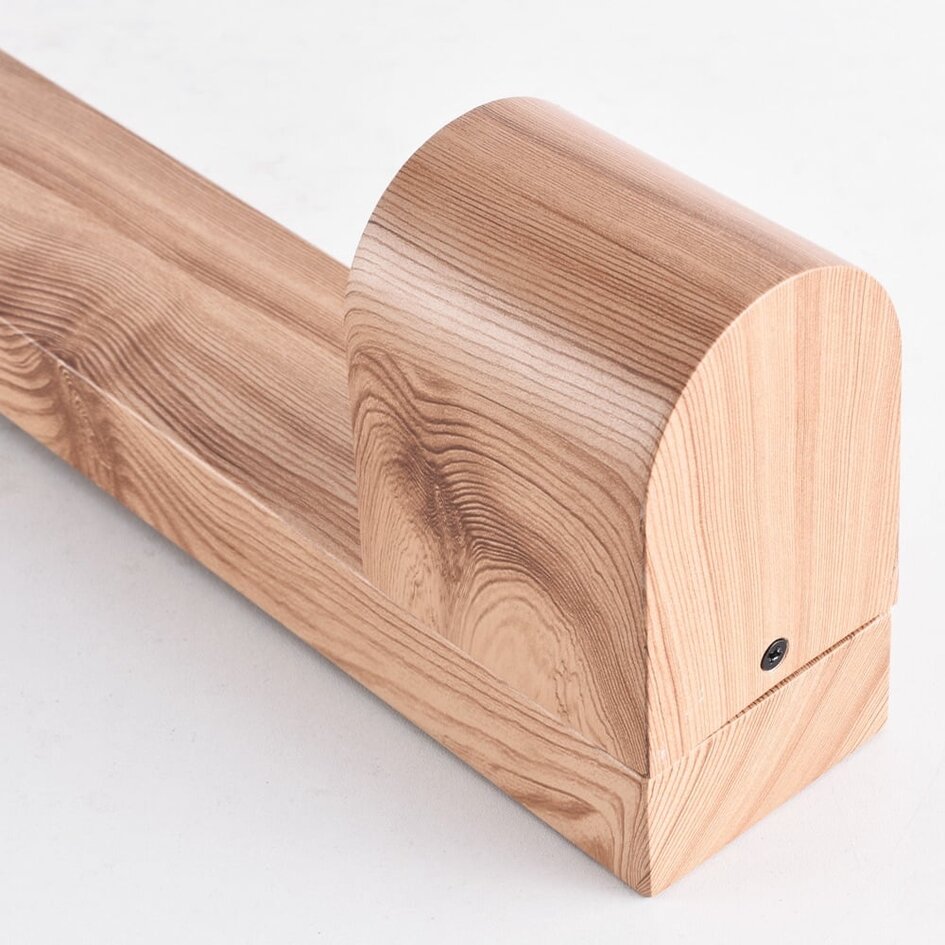 Industriel bedlampe, 50 cm - Simone - imiteret fyrretræ