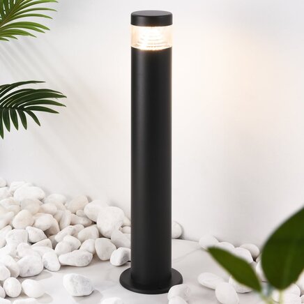 Stående udendørslampe Tierra i rustfrit stål - Sort