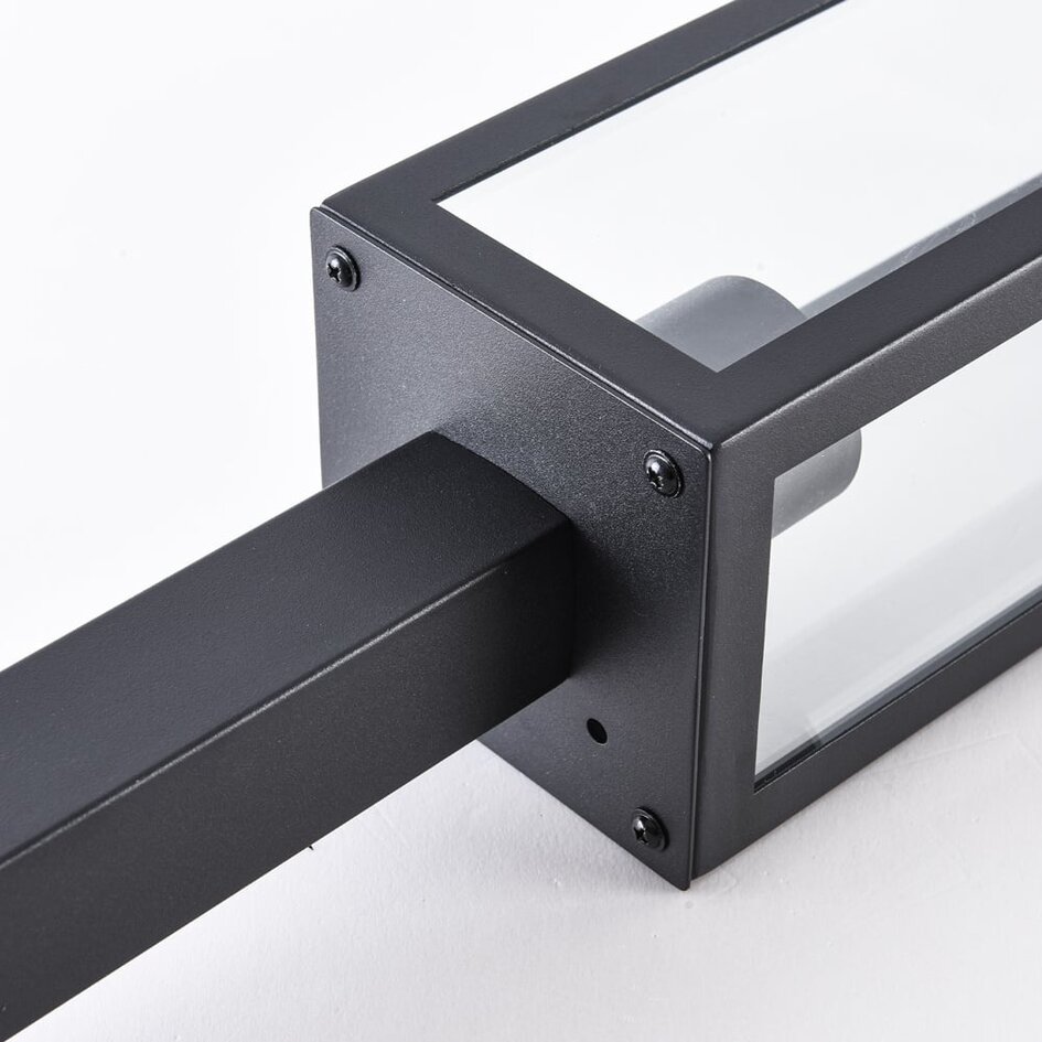 Bedlampe med glaslanterne, 50 cm - Alessio - sort