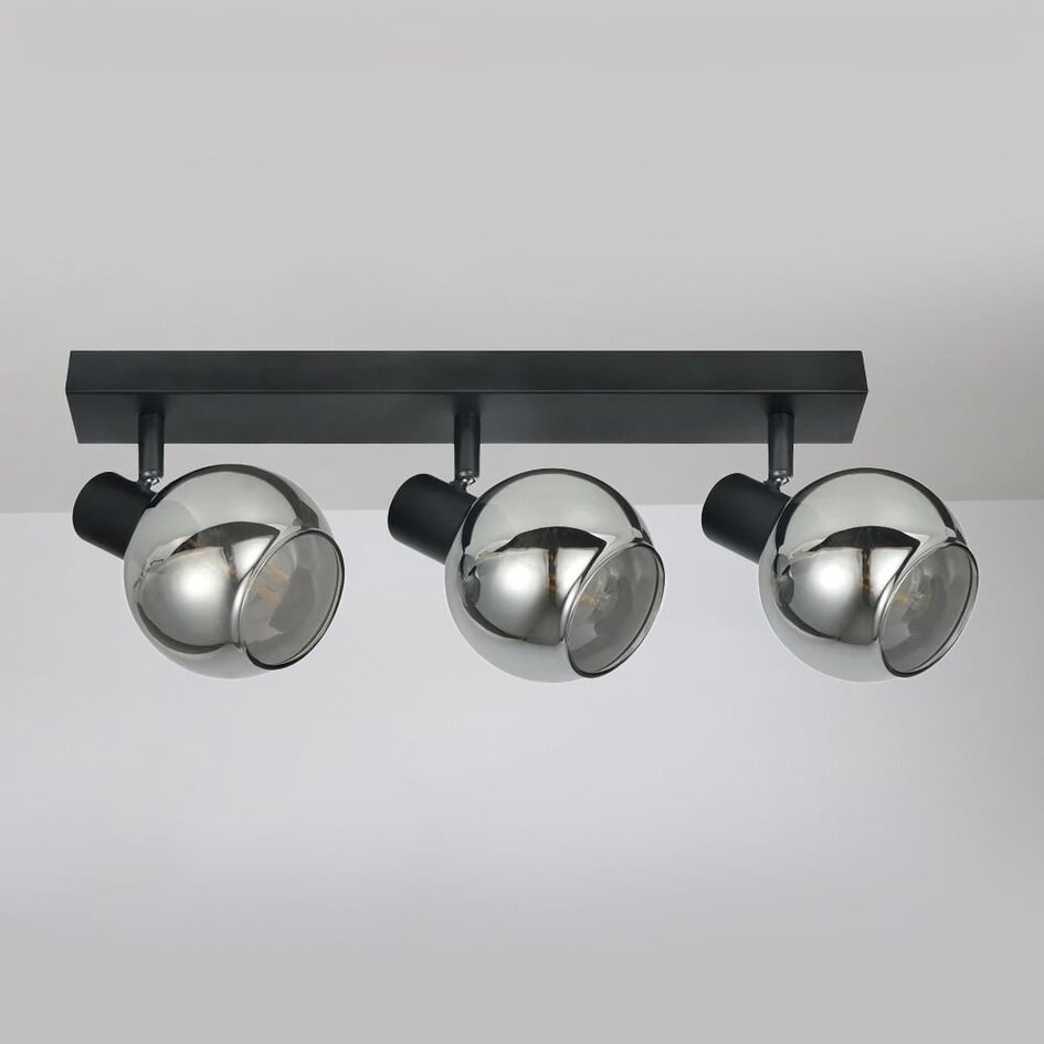 Loftslampe med 3 røgfarvede spotlamper - Detroit