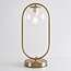 Designer bordlampe med transparent kugle og gylden ring - George
