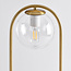 Designer bordlampe med transparent kugle og gylden ring - George