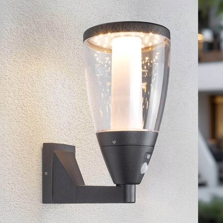 Solcelle-udendørs væglampe med sensor Daron