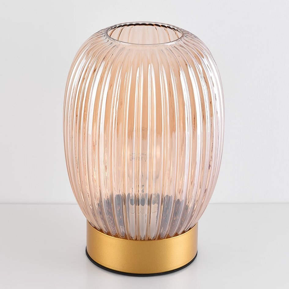 Bordlampe med ravfarvet glas - Inci