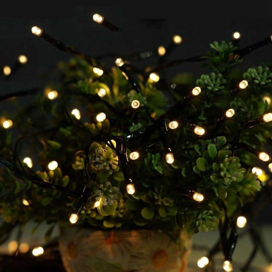 Solcellelyskæde - 12 meter med 100 LED-lys - Soren