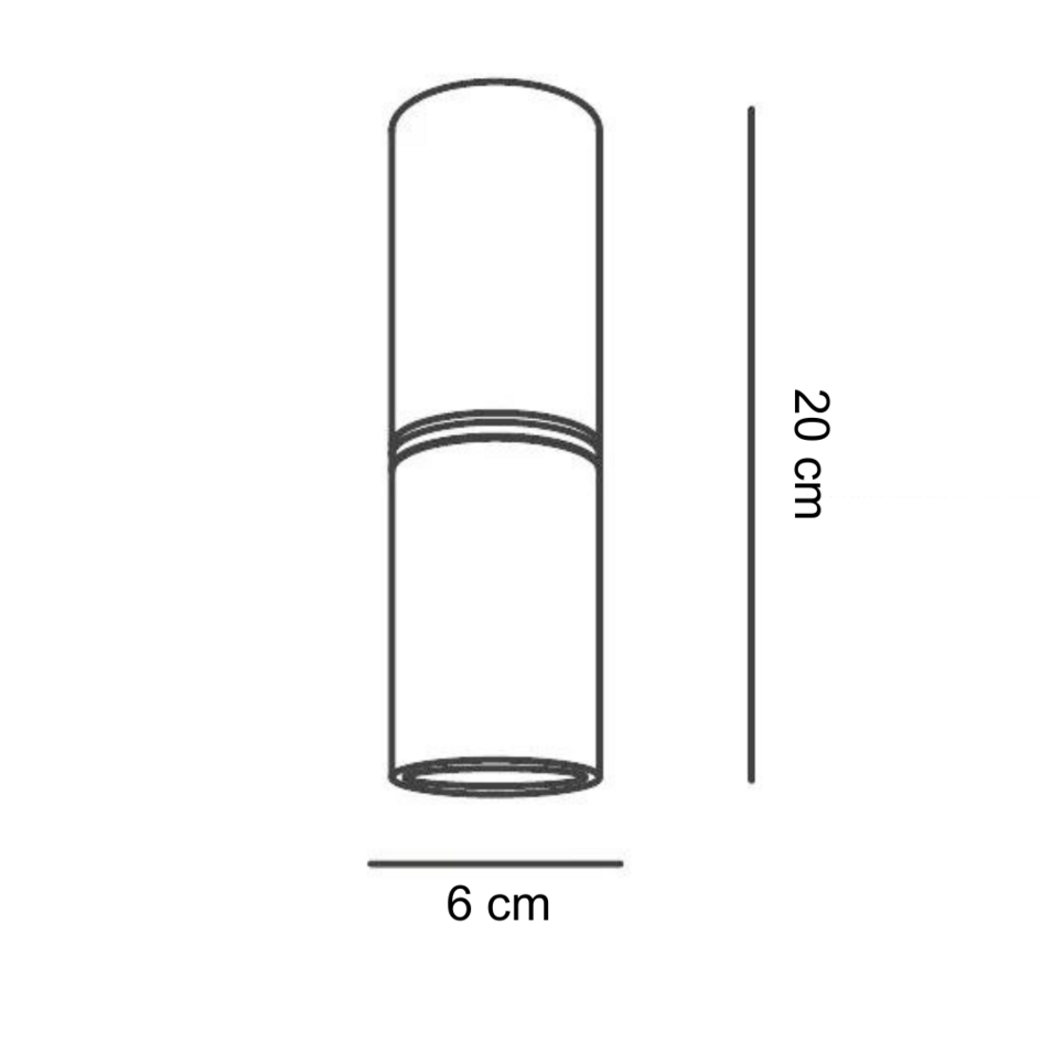 Væghængt cylinderlampe - Pam - sort/guld