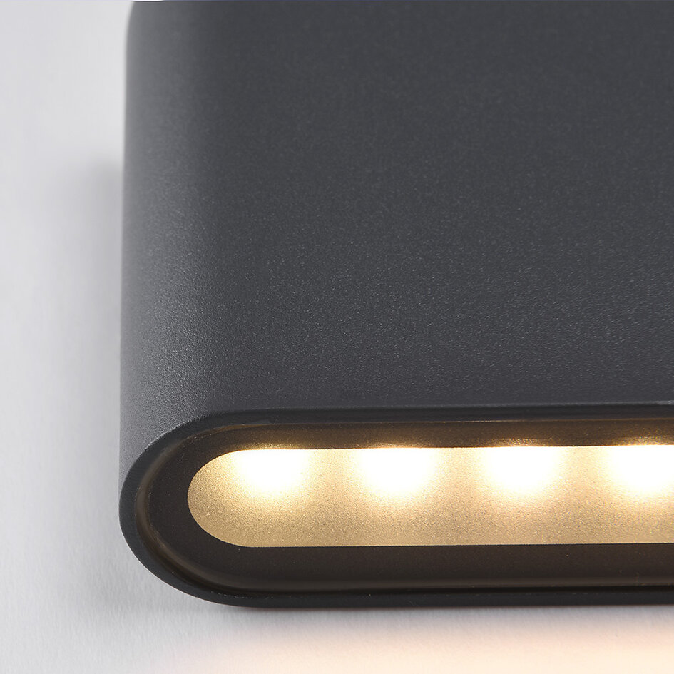Minimalistisk LED-væglampe, udendørs - Tommy - antracit