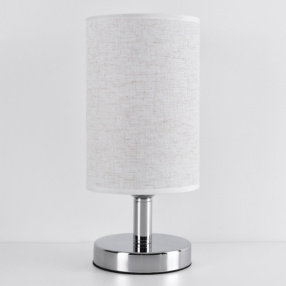 Klassisk bordlampe med beige stofskærm - Utrecht