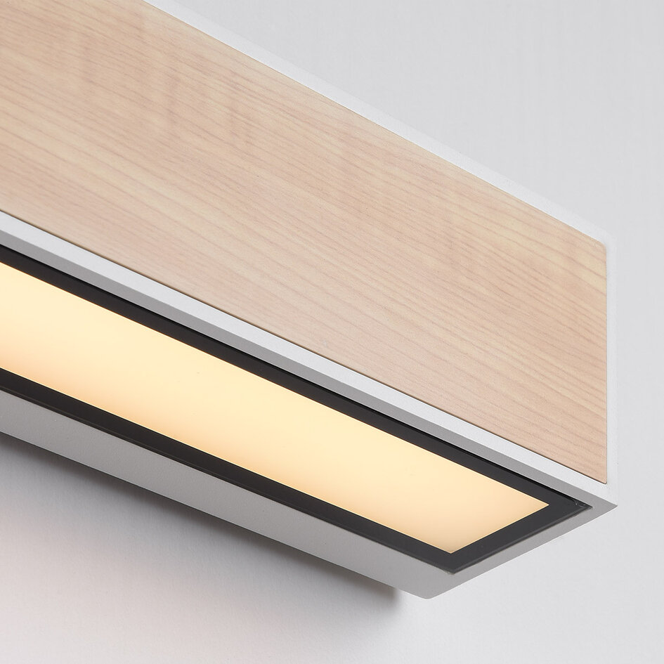 Solcellelampe til væg - Garcia - beige, lys træfarvet