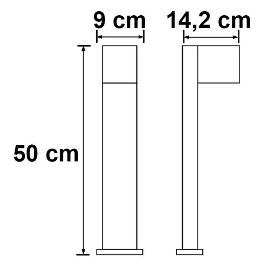Industriel bedlampe, 50 cm - Simone - imiteret træ