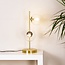 Bordlampe med 2 glaskugler - Ethan - messingfarvet med klart glas