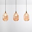 Pendellampe med gyldent, riflet glas,  3 lyspunkter - Erin