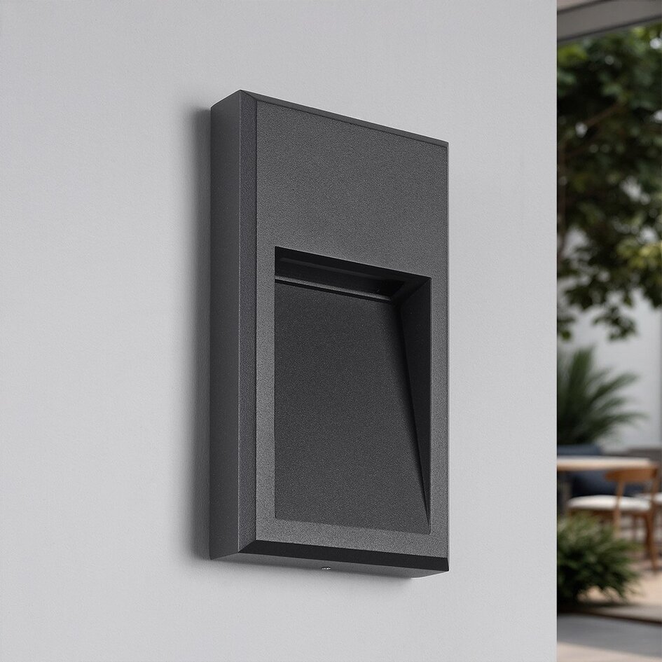 Minimalistisk LED-væglampe, udendørs - Pierre - antracit