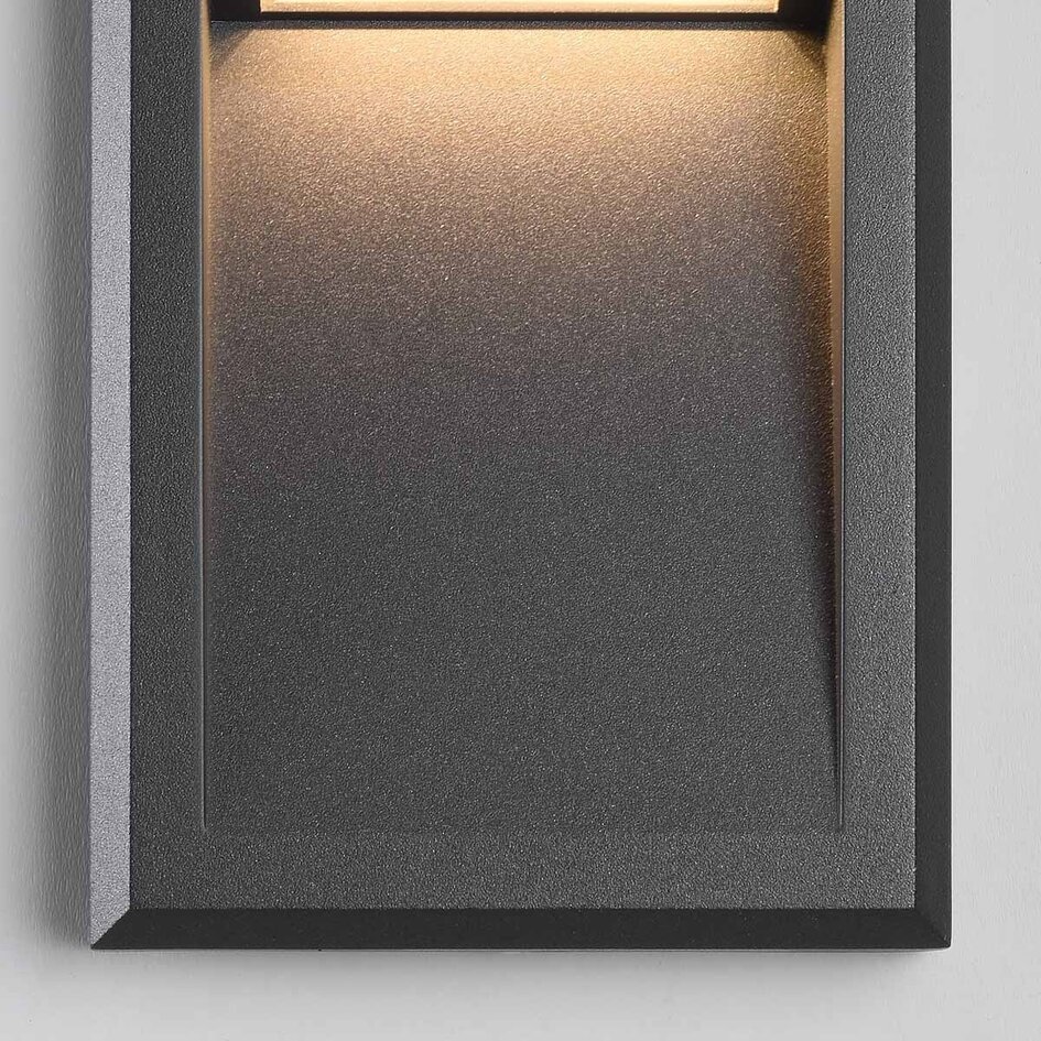 Minimalistisk LED-væglampe, udendørs - Pierre - antracit