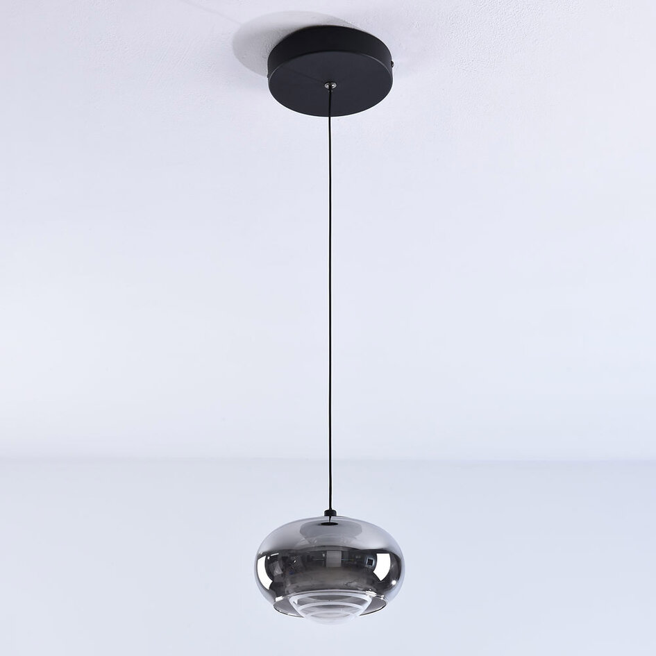 Pendel med LED-lys inkl. 3-trinsdæmpning - Amani - hvid og røggrå