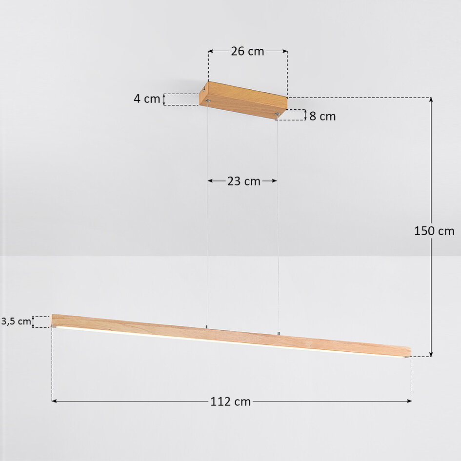 Dæmpbar LED-pendel, træfarvet - Shane