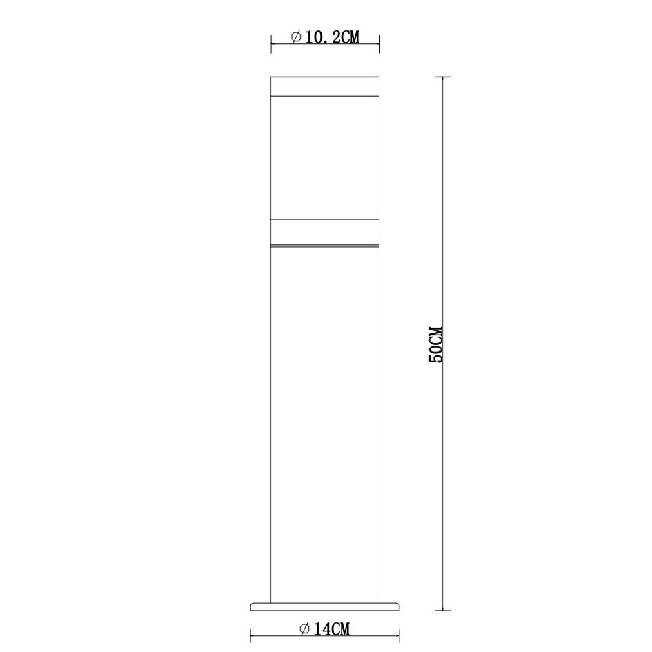 Bedlampe i rustfrit stål, 50 cm - Reims - sort