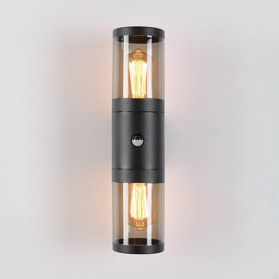 Væghængt udendørslampe med 2 lyspunkter inkl. sensor - Calais