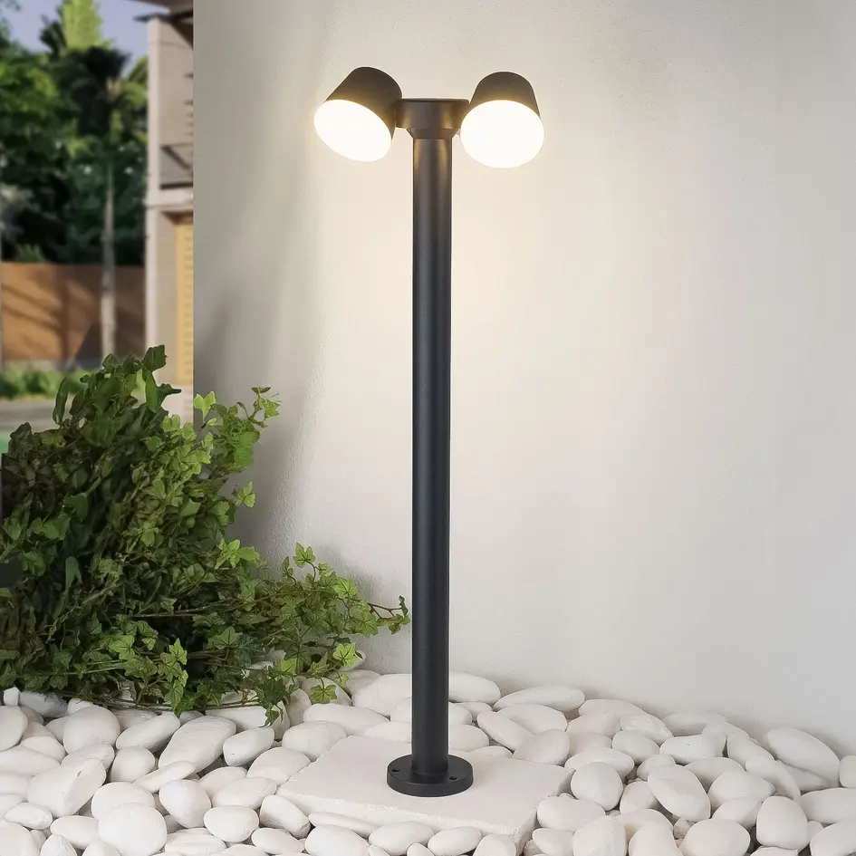 Udendørs bedlampe med 2 justérbare lyspunkter - Penny - sort