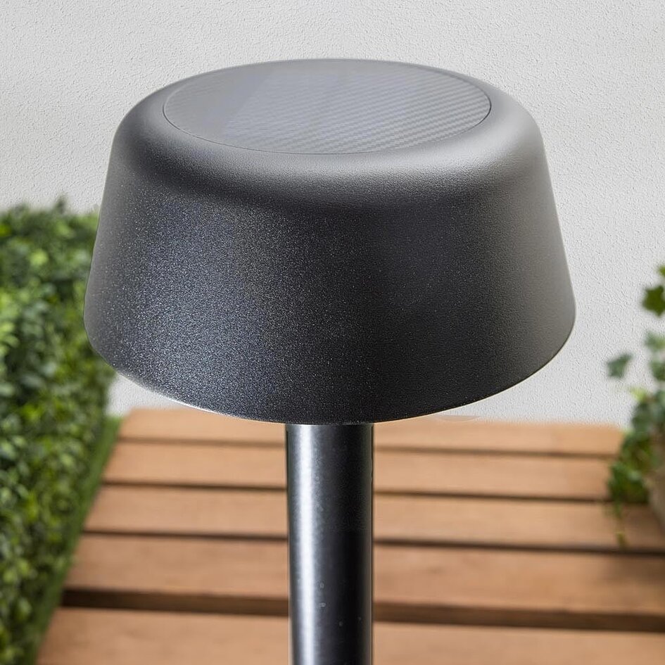 Udendørs standerlampe med solceller - Lunar - sort