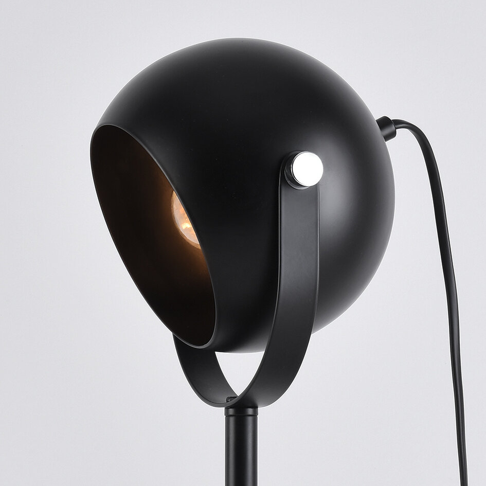 Sort bordlampe med vipbart lampehoved - Archie