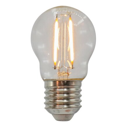 E27 LED-pære, filament med klart glas - 2,5 el. 4,5 watt / 2700K / Ø45 / dæmpbar