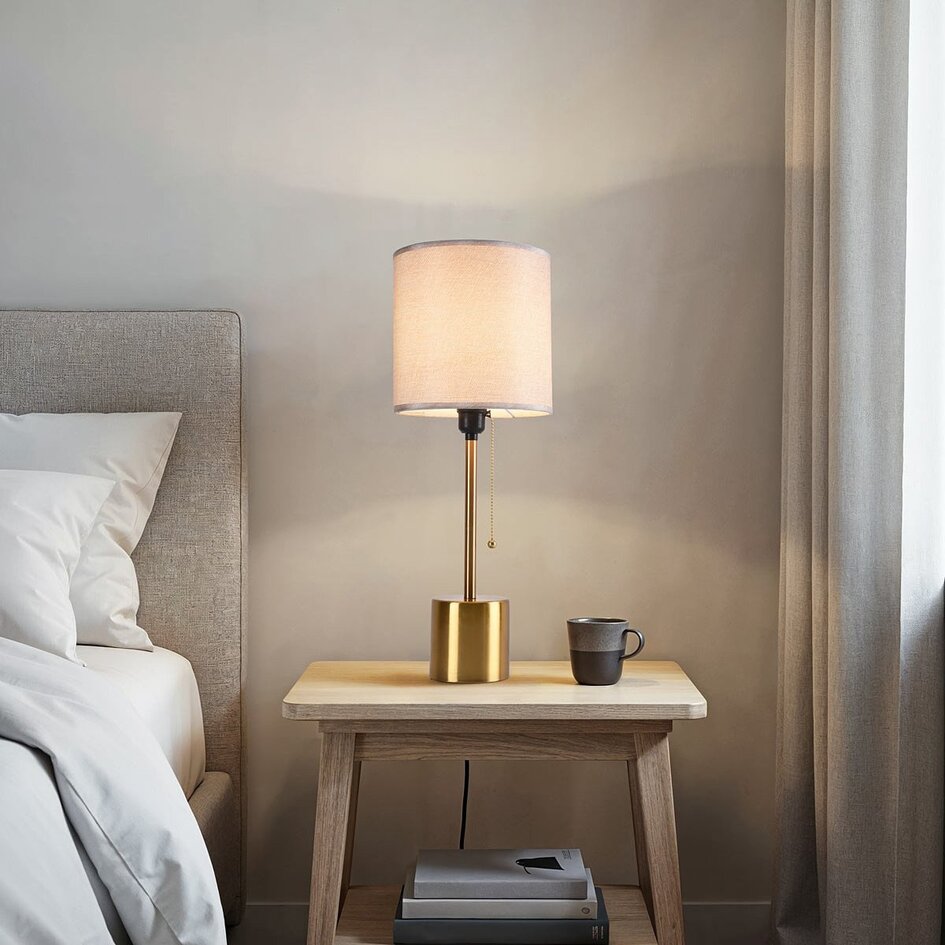 Elegant bordlampe med stofskærm - Valencia