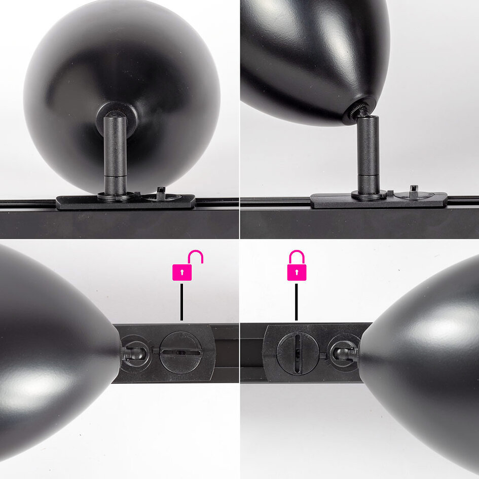 1-faset lysskinne - 3 meter med Jacques spotlamper - skinnelampe