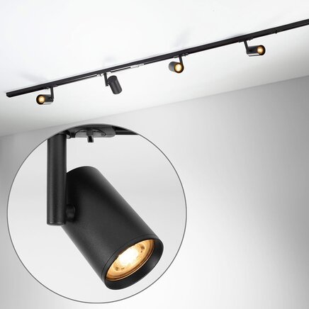 1-faset lysskinne - 1,5 meter med Blake spots - spotlampe