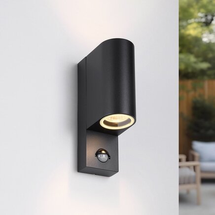 Udendørs up/downlight inkl. sensor - Curtis - sort