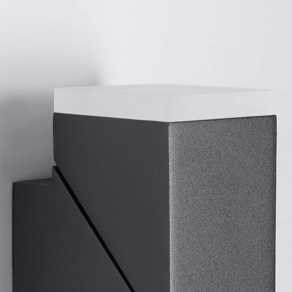 Justérbar væglampe med sensor, udendørs - Mila - sort