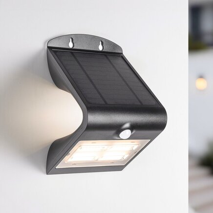 Udendørs solcelle væglampe Single Conan 3,2W med sensor - sort