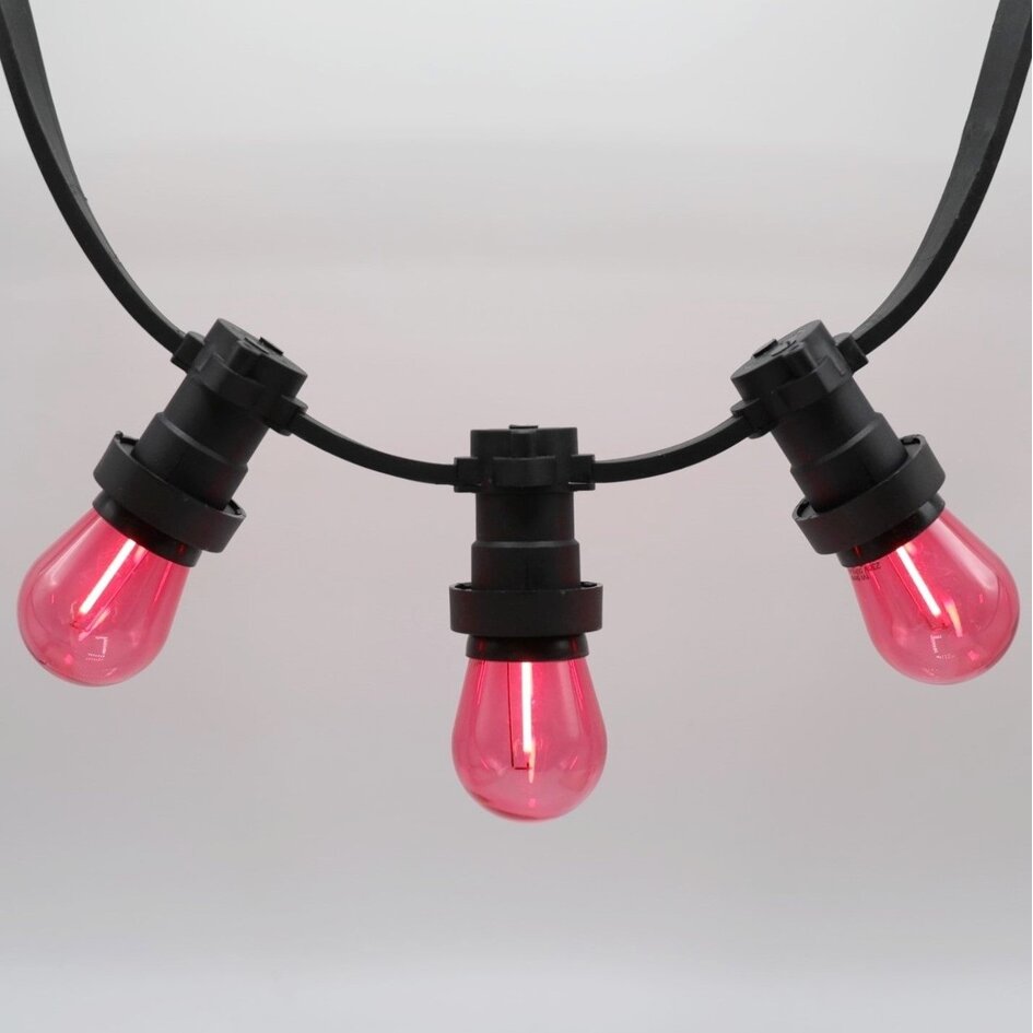 Rød filament LED-pære - 1 watt / Ø44