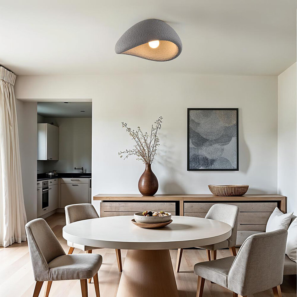 Wabi Sabi loftslampe Concrete Aura 38 x 30 cm stenmønster - grå