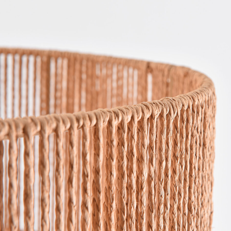 Justerbar gulvlampe med naturlig lampeskærm - Bask