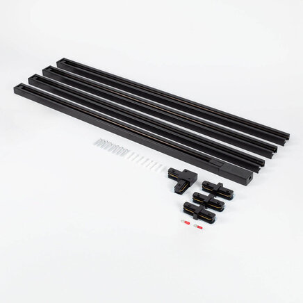 3 meter Startersæt til 1-faset skinnebelysning - Sort