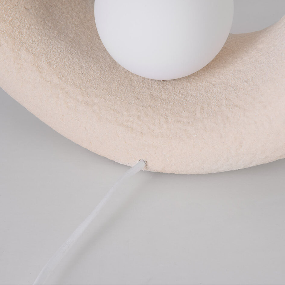 Moderne Wabi Sabi bordlampe Enso - sandbeige 35 x 34 cm