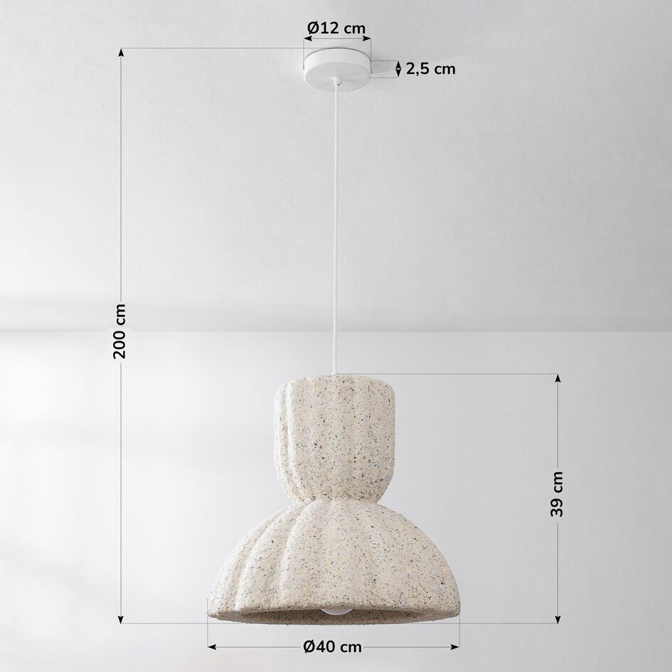 Moderne Wabi-Sabi pendellampe Soru 40 cm - terrazzo beige