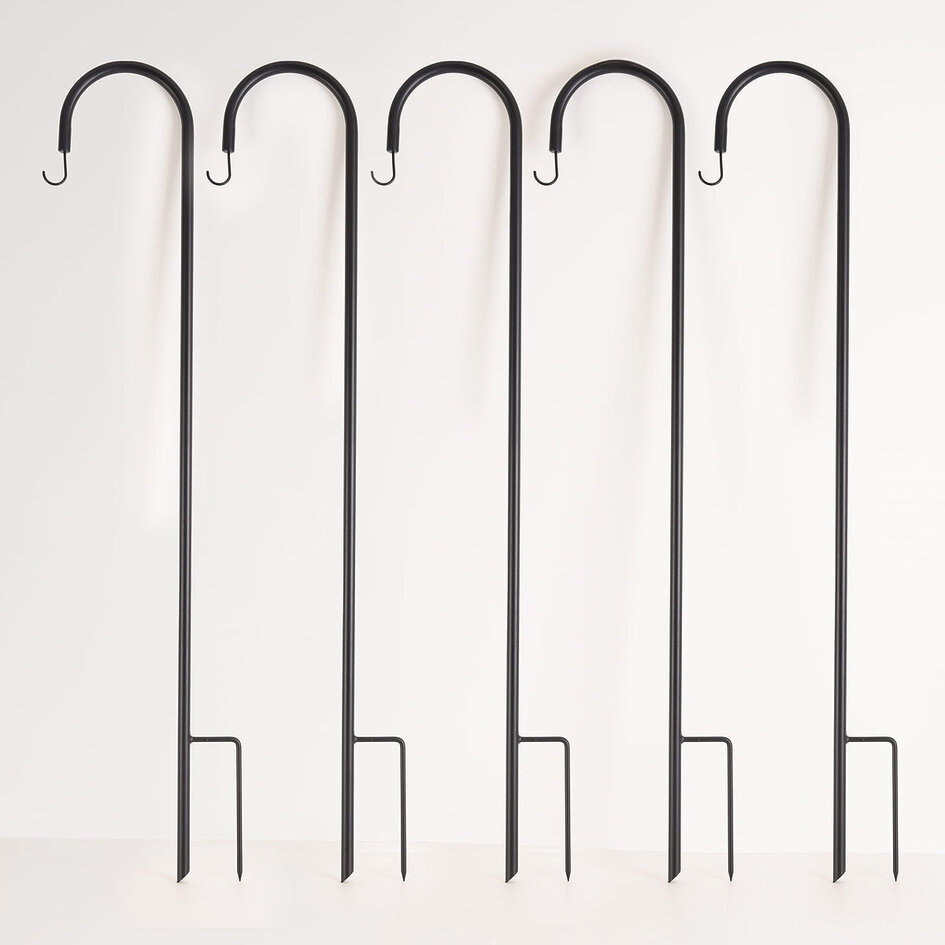 Metalliske havepæle med krog 120 cm - sæt med 5 stk.