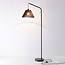 Standerlampe med mørk træskærm - Ibis