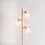 Standlamp Jesse beige med opalhvid/matteret hvid glas, 3-lys
