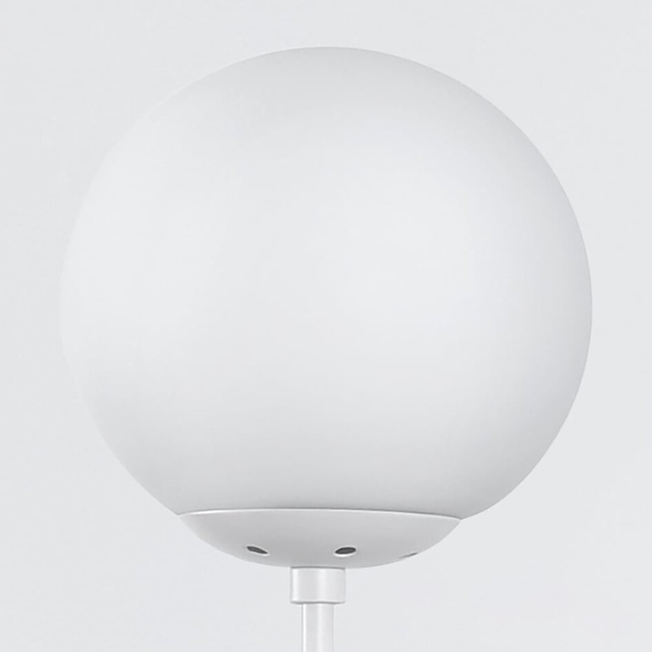 Langbordspendel - Hepta - hvid med transparente eller opalhvide glaskugler