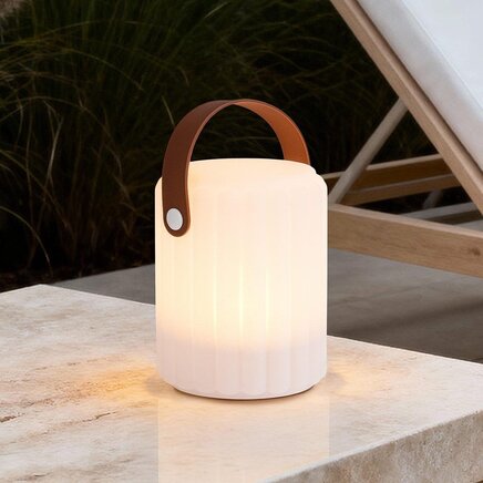 Bærbar solcelledreven bordlampe Claro med RGB- og varmhvidt lys