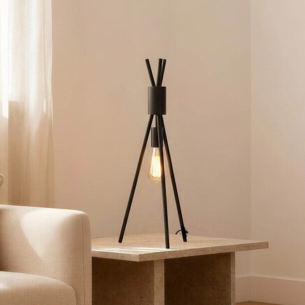 Bordlampe med synlig pære - Tenda - sort