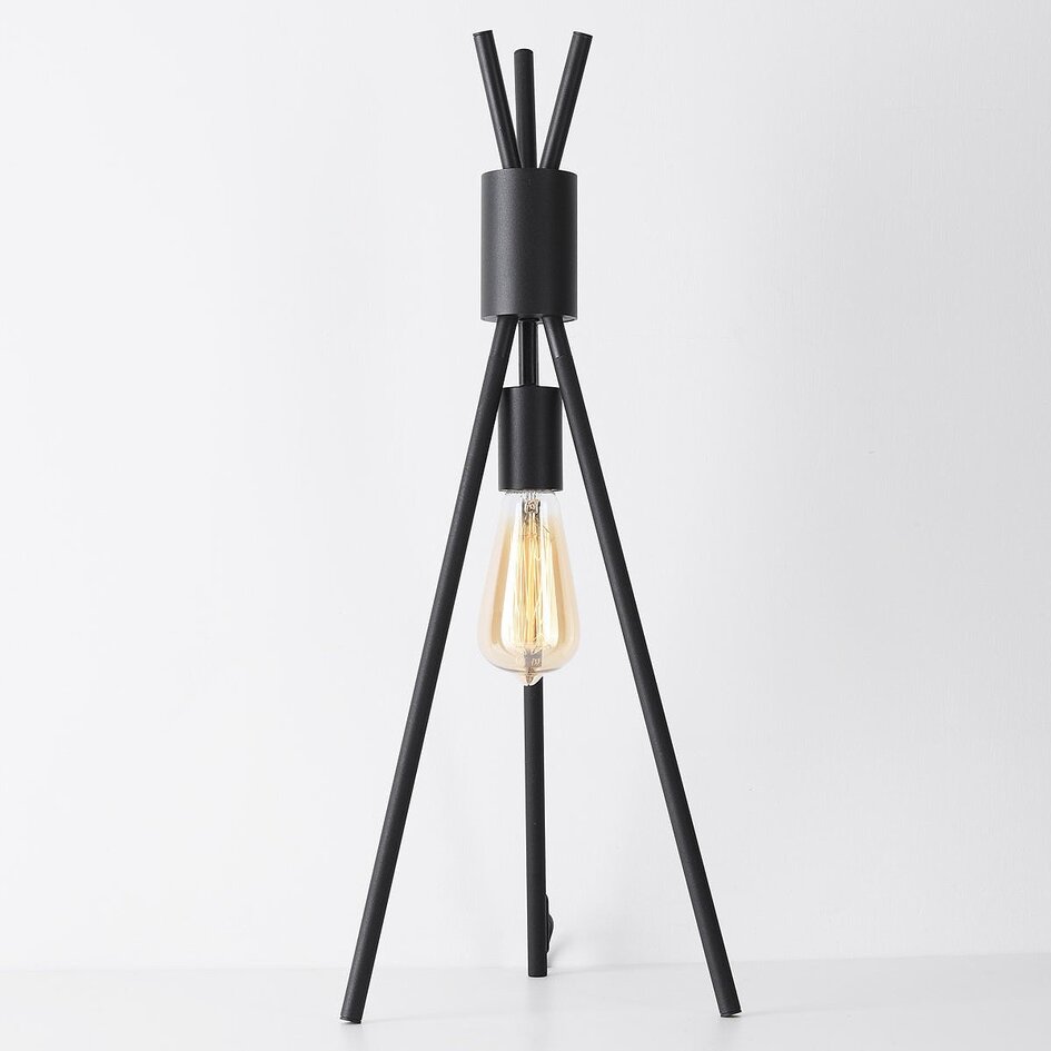 Bordlampe med synlig pære - Tenda - sort